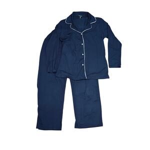 Tart Intimates Brushed Poly Navy Pajama Set Womens Small